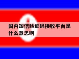 国内短信验证码接收平台是什么意思啊