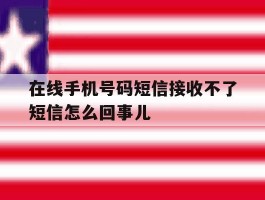 在线手机号码短信接收不了短信怎么回事儿的简单介绍