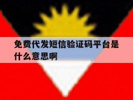 免费代发短信验证码平台是什么意思啊