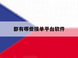 都有哪些接单平台软件