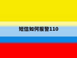 短信如何报警110