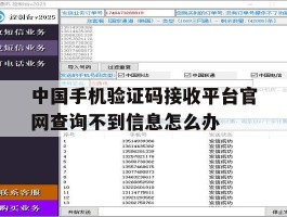 中国手机验证码接收平台官网查询不到信息怎么办的简单介绍