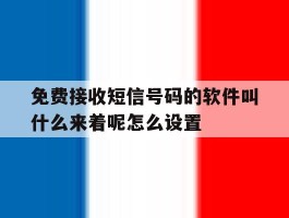 包含免费接收短信号码的软件叫什么来着呢怎么设置的词条