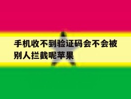 手机收不到验证码会不会被别人拦截呢苹果