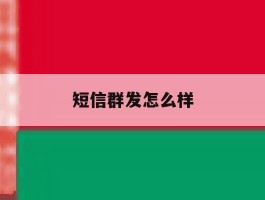 短信群发怎么样