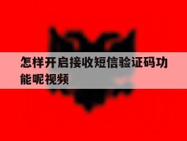 怎样开启接收短信验证码功能呢视频