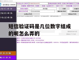 短信验证码是几位数字组成的呢怎么弄的