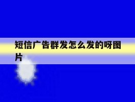 短信广告群发怎么发的呀图片