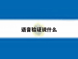 语音验证说什么