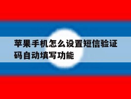 包含苹果手机怎么设置短信验证码自动填写功能的词条