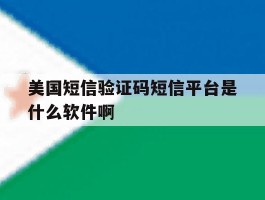 美国短信验证码短信平台是什么软件啊的简单介绍
