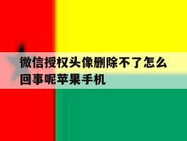 包含微信授权头像删除不了怎么回事呢苹果手机的词条