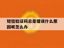 短信验证码总是错误什么原因呢怎么办
