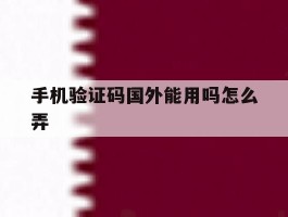 手机验证码国外能用吗怎么弄