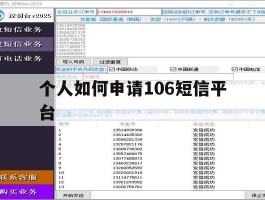 个人如何申请106短信平台