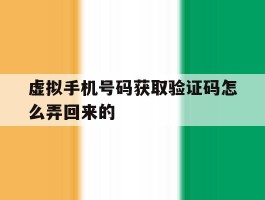 虚拟手机号码获取验证码怎么弄回来的
