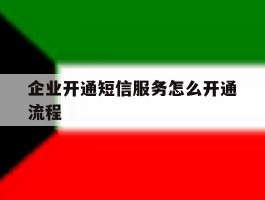 企业开通短信服务怎么开通流程