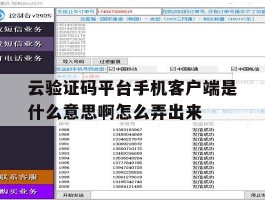包含云验证码平台手机客户端是什么意思啊怎么弄出来的词条