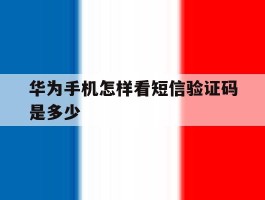 华为手机怎样看短信验证码是多少