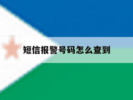 短信报警号码怎么查到