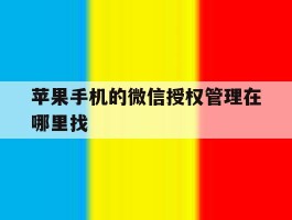 苹果手机的微信授权管理在哪里找