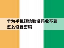华为手机短信验证码收不到怎么设置密码
