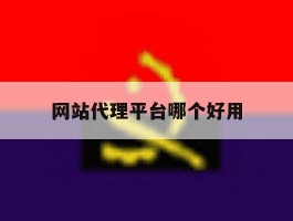 网站代理平台哪个好用