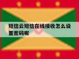 短信云短信在线接收怎么设置密码呢