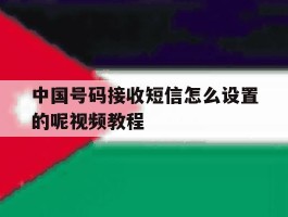 中国号码接收短信怎么设置的呢视频教程