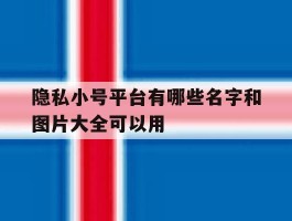 隐私小号平台有哪些名字和图片大全可以用
