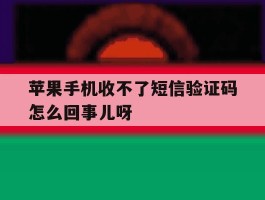 苹果手机收不了短信验证码怎么回事儿呀