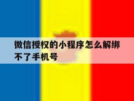 微信授权的小程序怎么解绑不了手机号