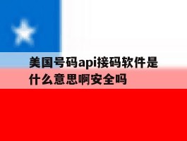 美国号码api接码软件是什么意思啊安全吗的简单介绍