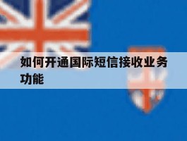 如何开通国际短信接收业务功能