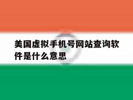 美国虚拟手机号网站查询软件是什么意思