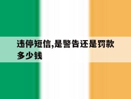 违停短信,是警告还是罚款多少钱