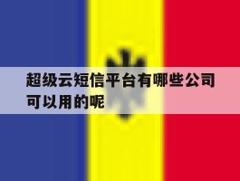 超级云短信平台有哪些公司可以用的呢的简单介绍