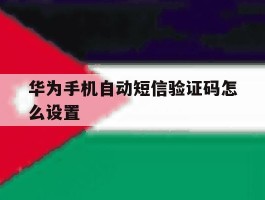 华为手机自动短信验证码怎么设置