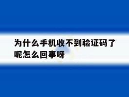 为什么手机收不到验证码了呢怎么回事呀